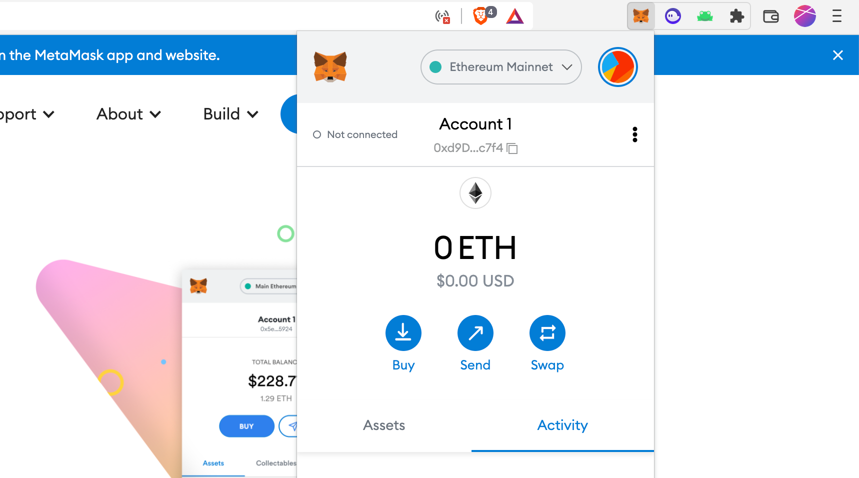 Non-custodial wallet example