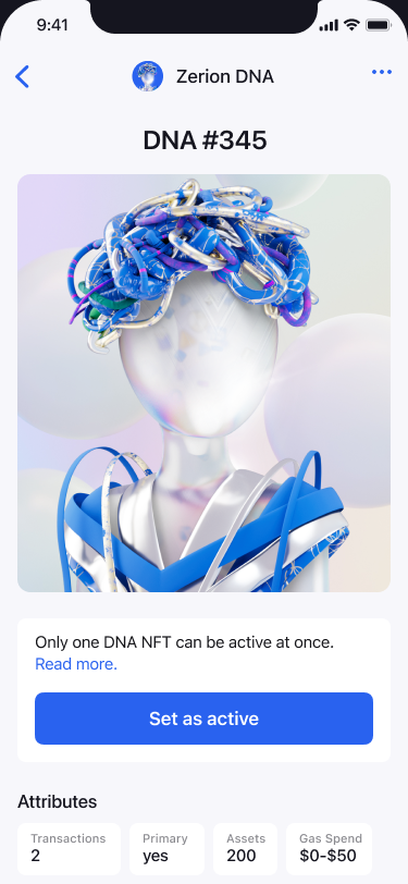Zerion DNA NFT
