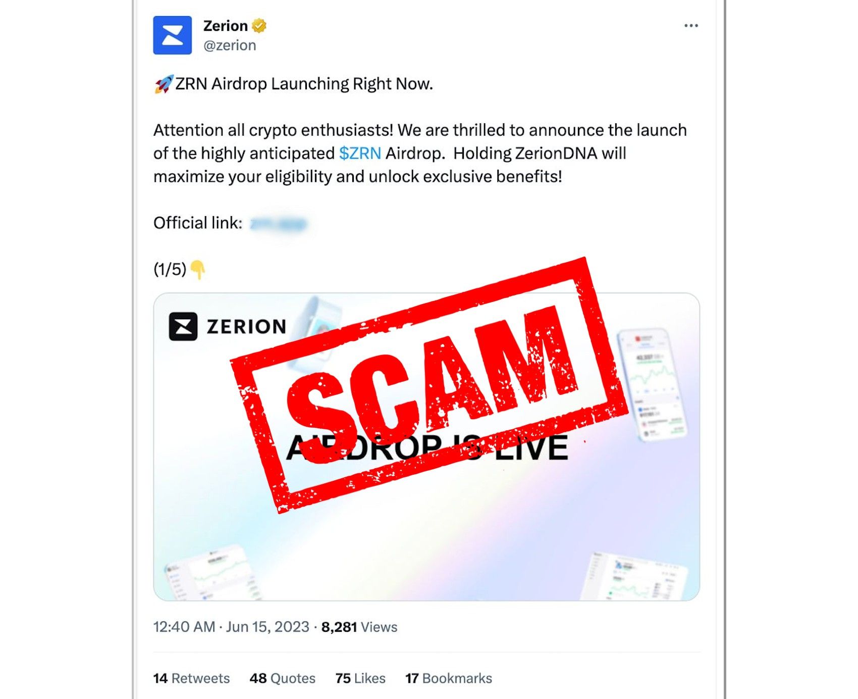 scam tweet