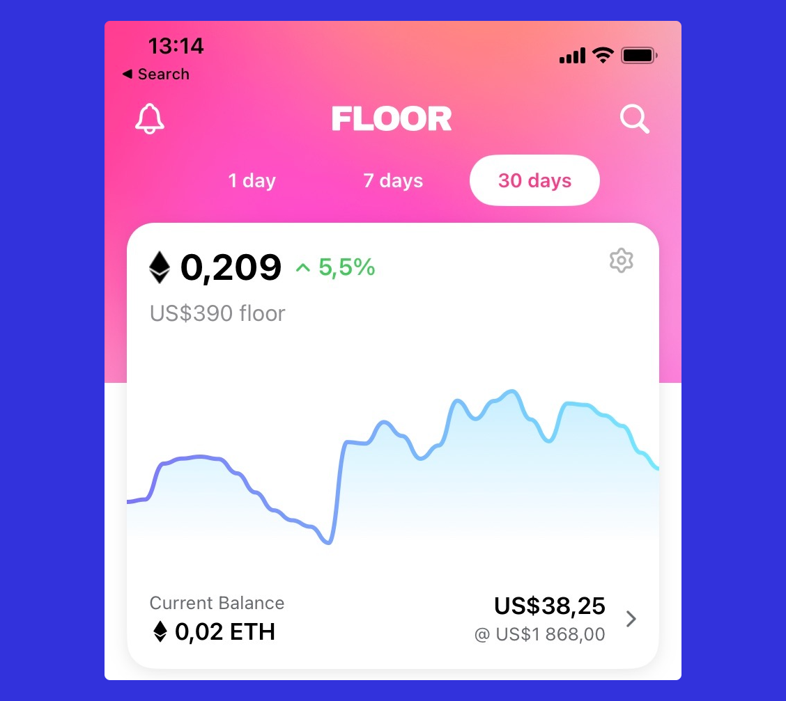 Floor NFT app portfolio view