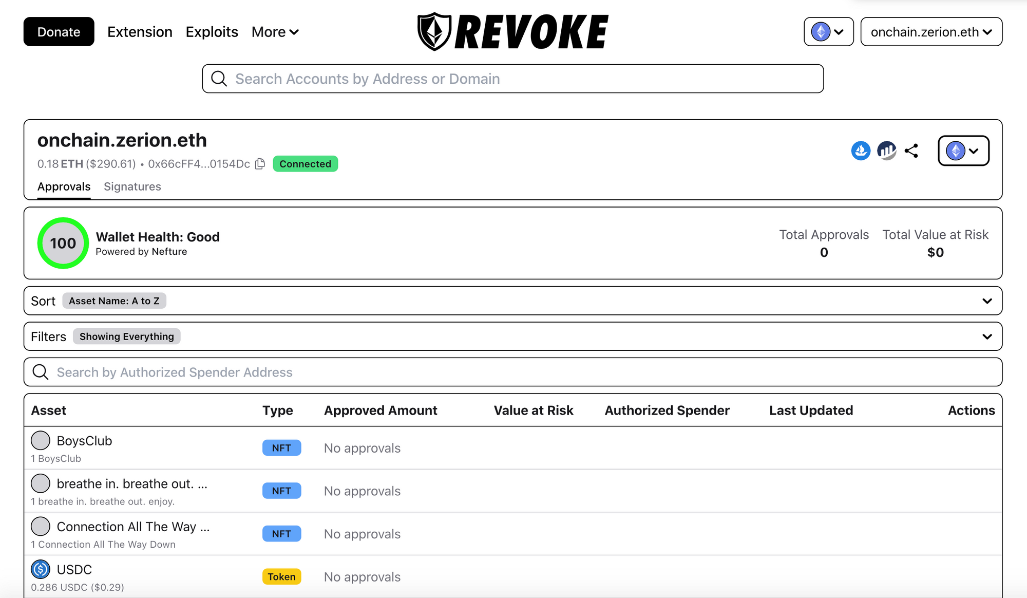 Revoke your token allowances with Revoke.cash