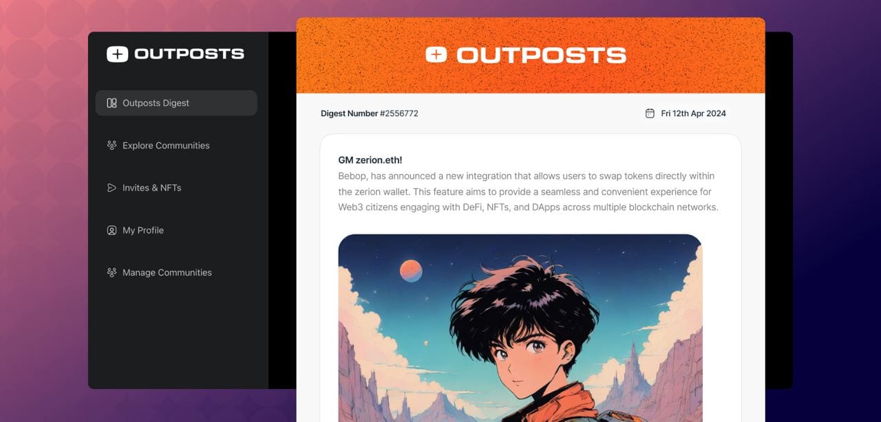 Personalized digest from Outposts