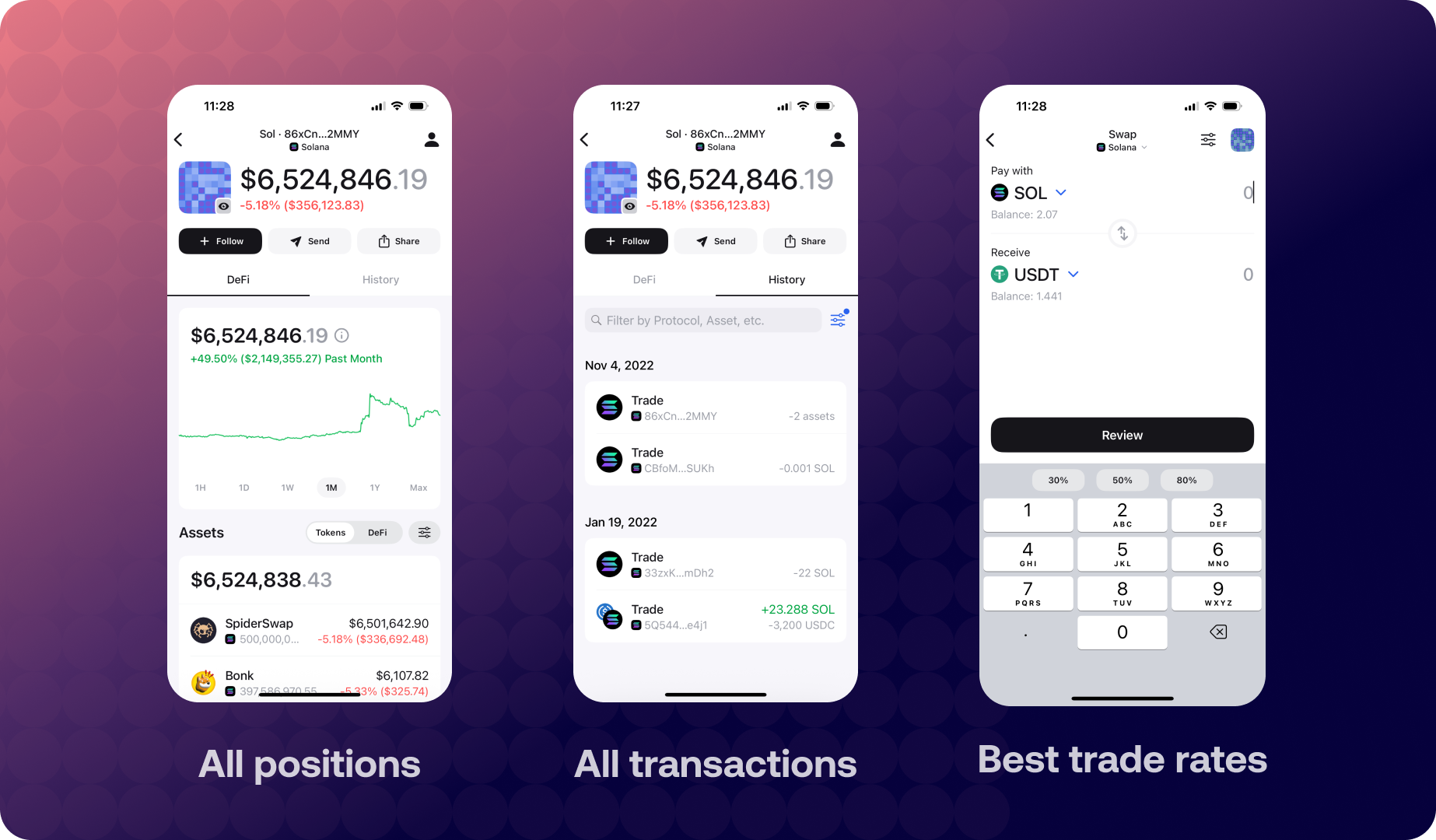 Zerion's Solana portfolio tracker + wallet
