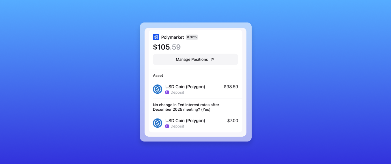 Track Polymarket positions right in Zerion Wallet