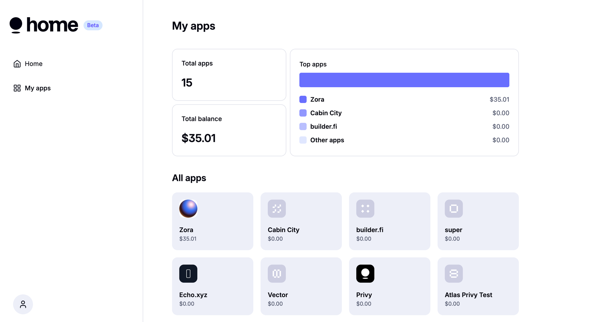 Screenshot of Privy Home