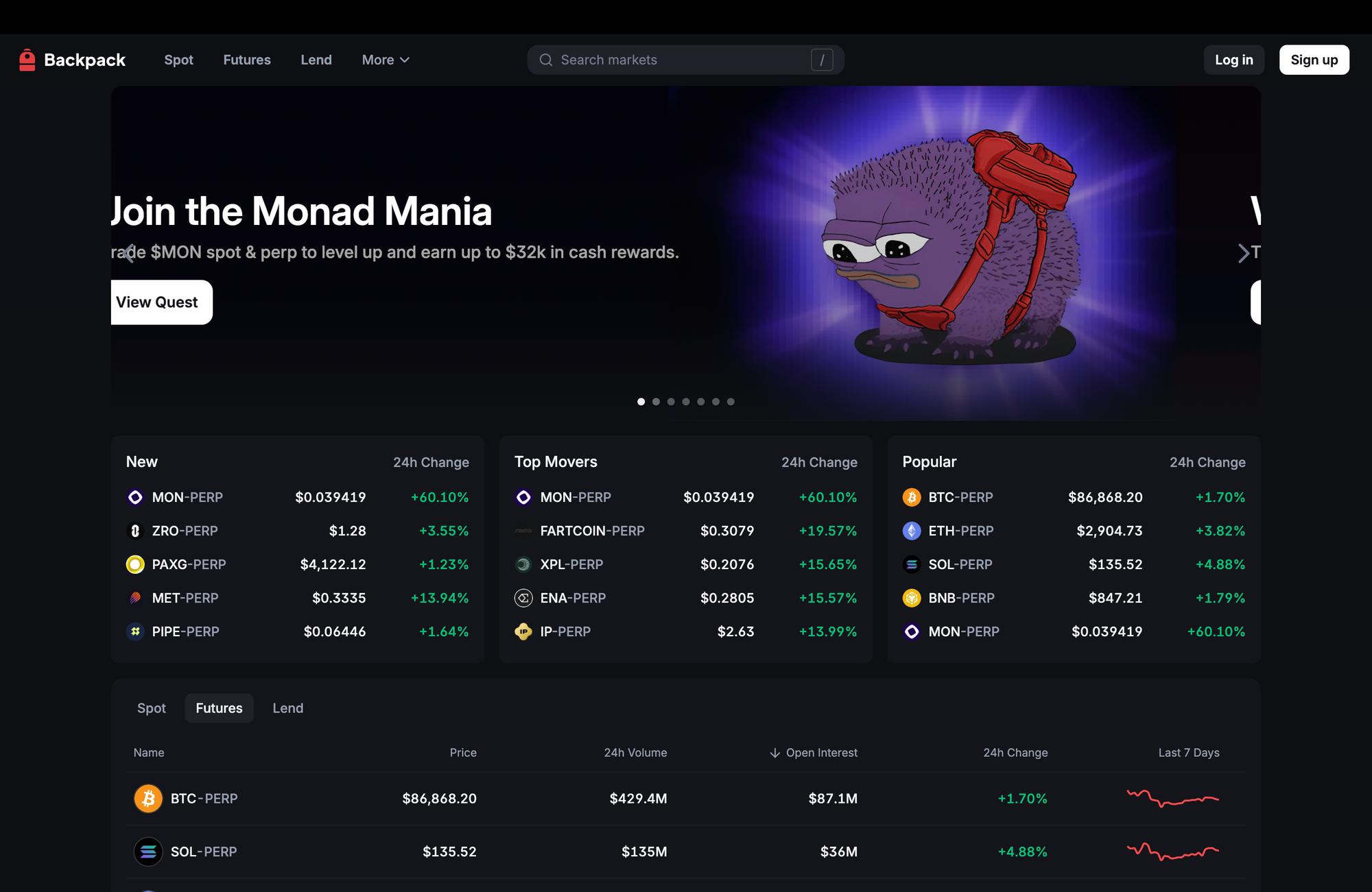 Backpack uses Zerion to unify token positions across EVM and Solana