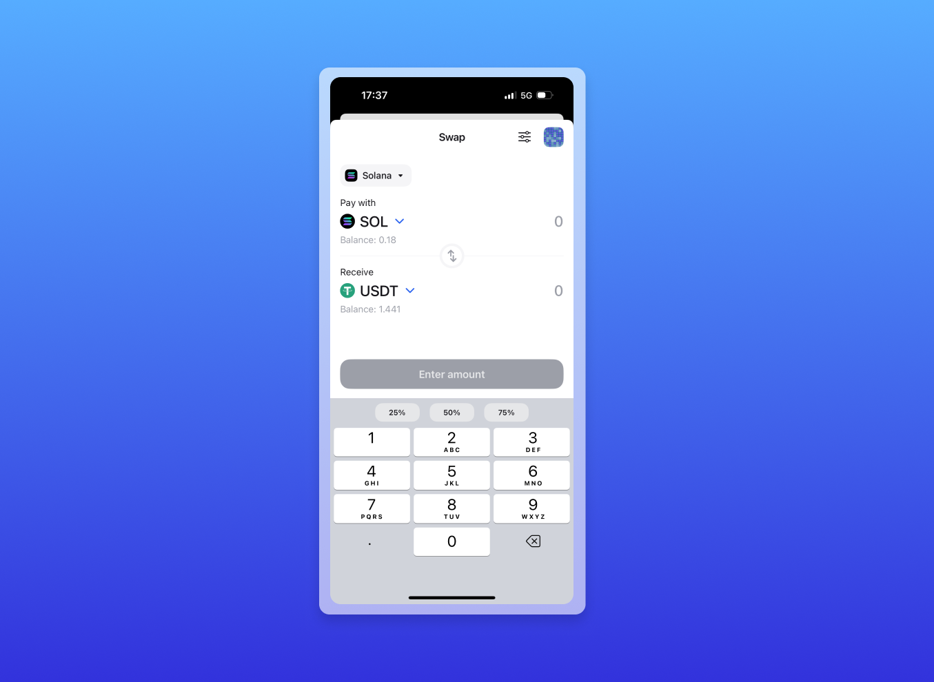 Buying a coin on Solana is easy with Zerion
