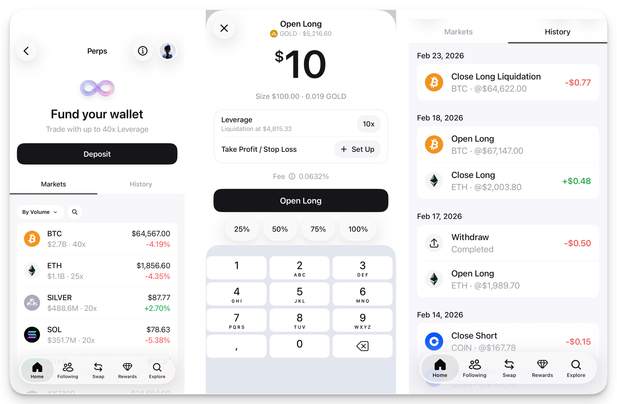 Perps in Zerion Wallet
