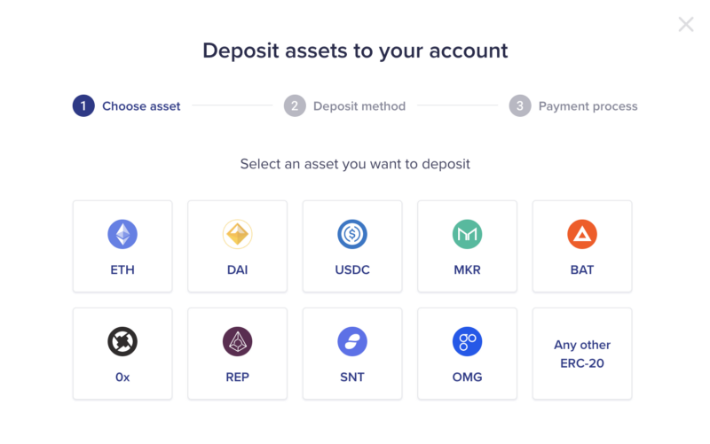 Select DeFi assets to deposit