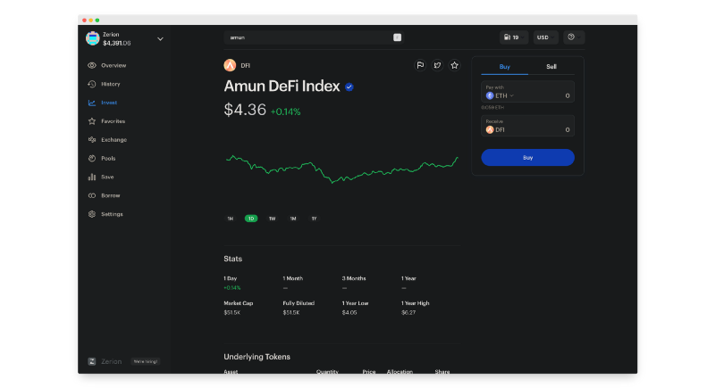 Amun DeFi Index (DFI)