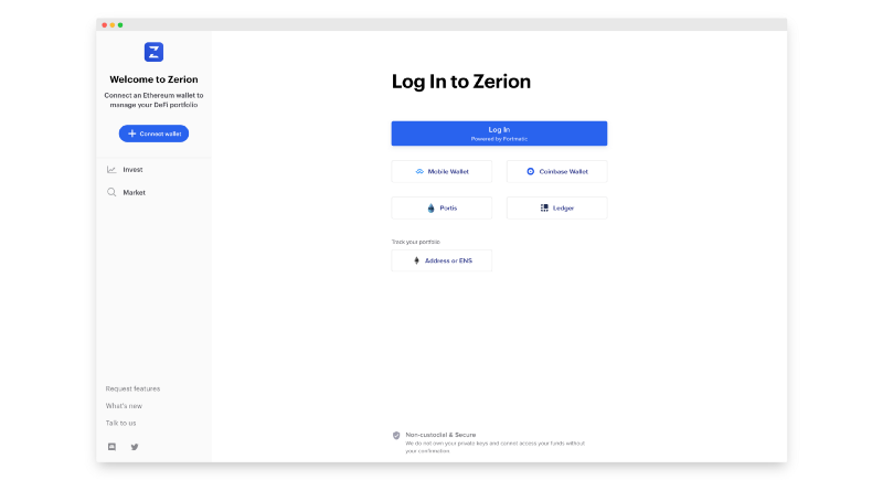 Connect your DeFi wallet to Zerion